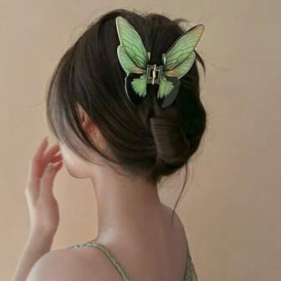 Hair Clips Shark Tooth Hair Claw For Fresh Look Butterfly Casual Party Acrylic - Picture 3 of 4